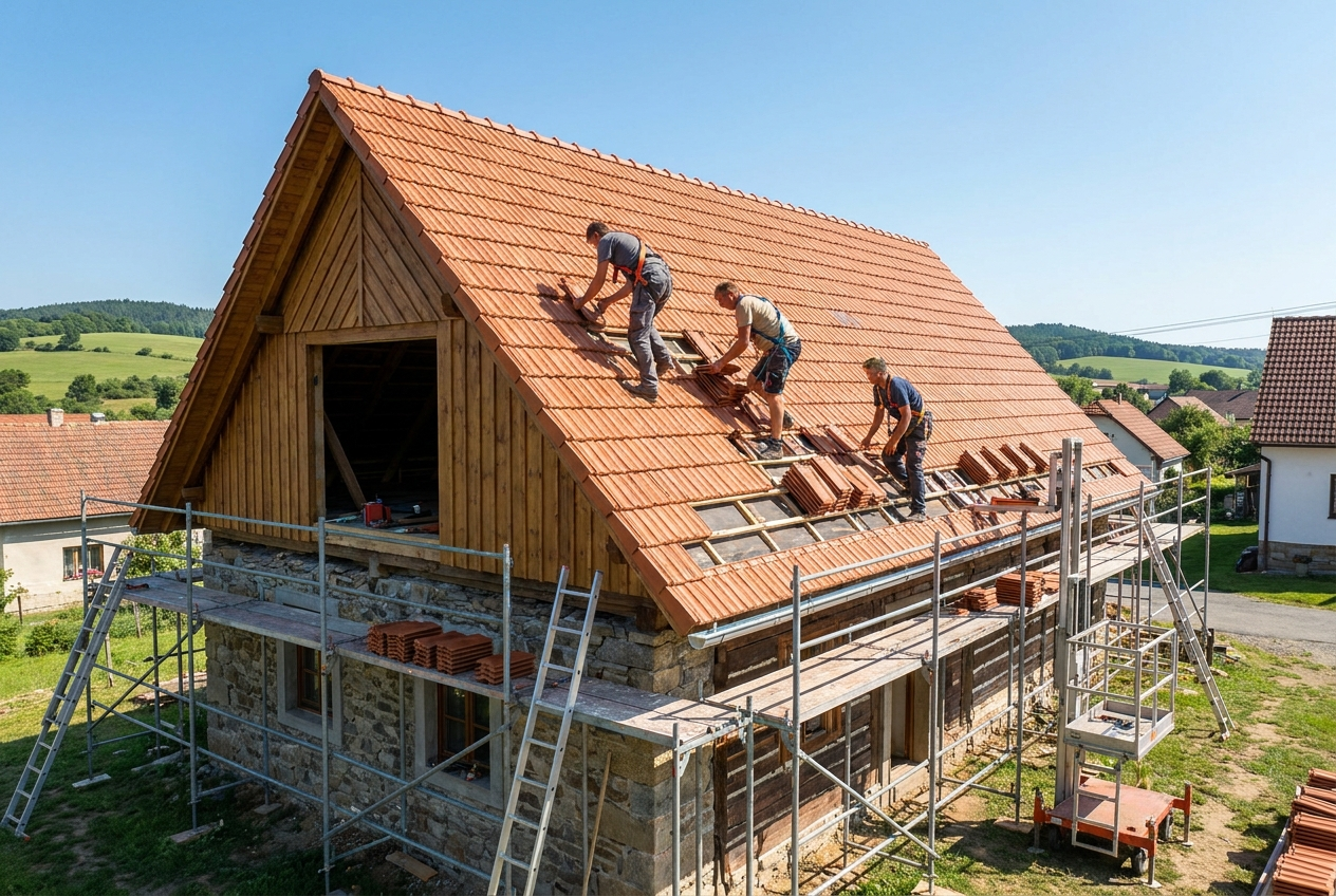 Montáž šikmé střechy — DATIP Service Třebíč